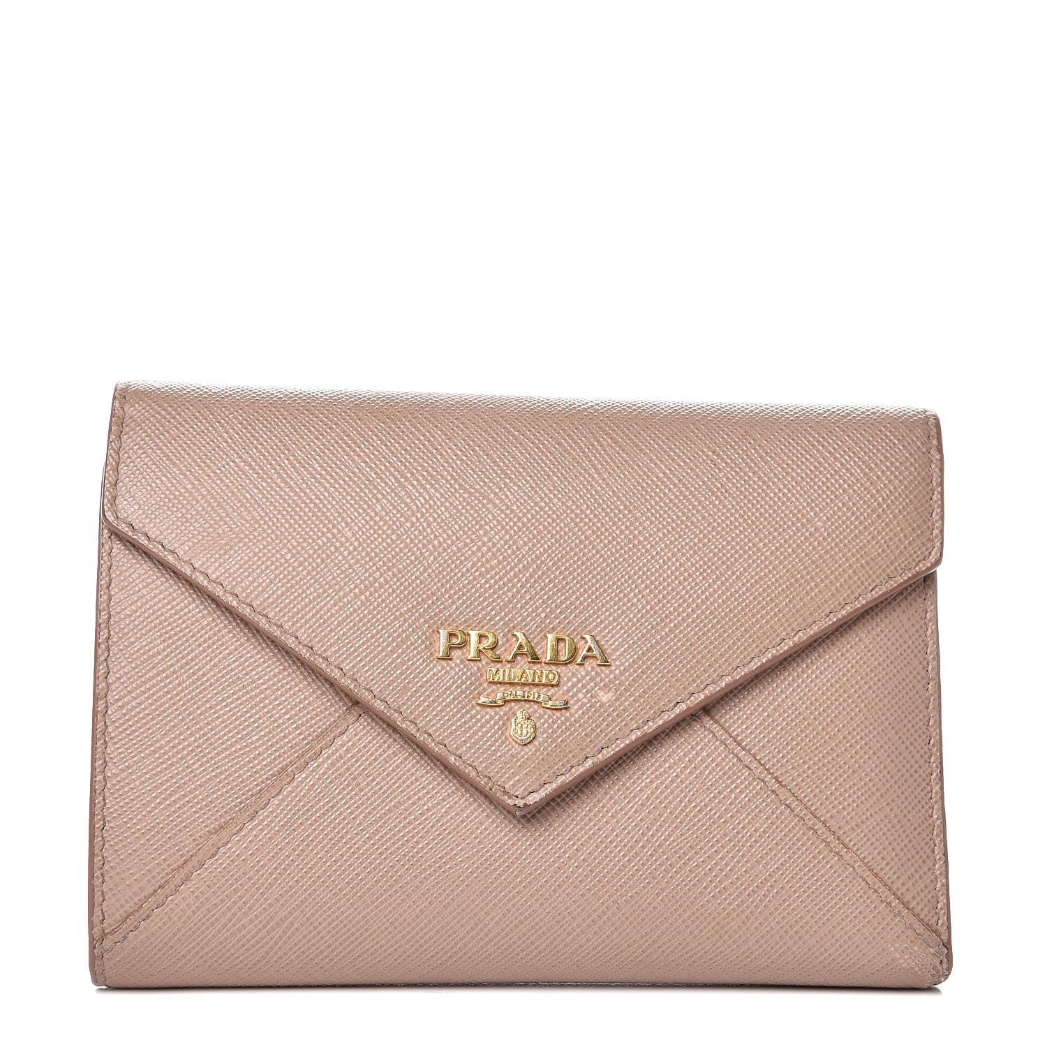 Prada Saffiano Compact Envelope Wallet Cammeo 1 of 10