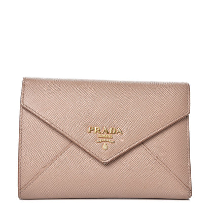 Prada Saffiano Compact Envelope Wallet Cammeo 1 of 10