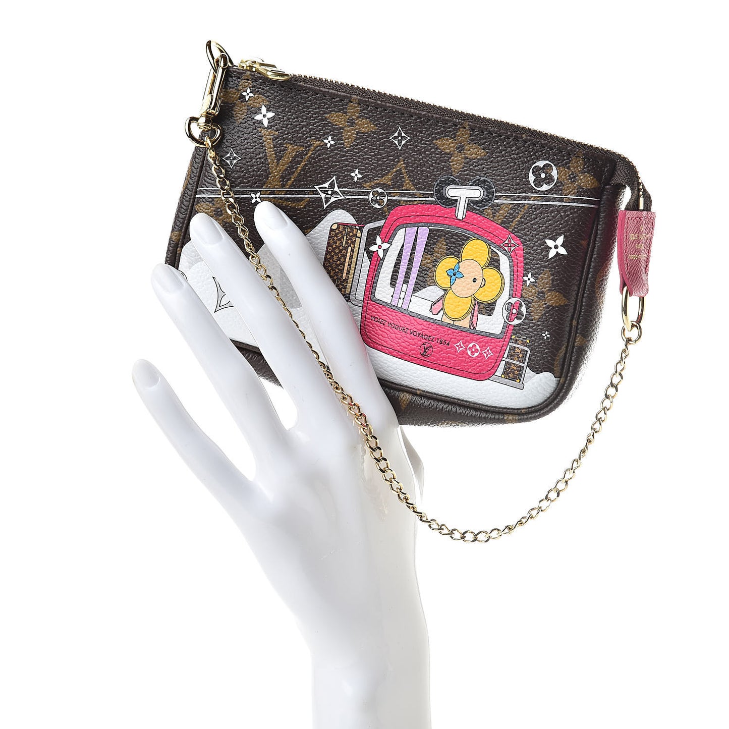 Monogram 2019 Christmas Animation Mini Courchevel Pochette Accessories Fuchsia