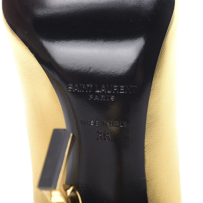 Saint Laurent Calfskin Opyum 100 Pumps 38 Gold 7 of 9