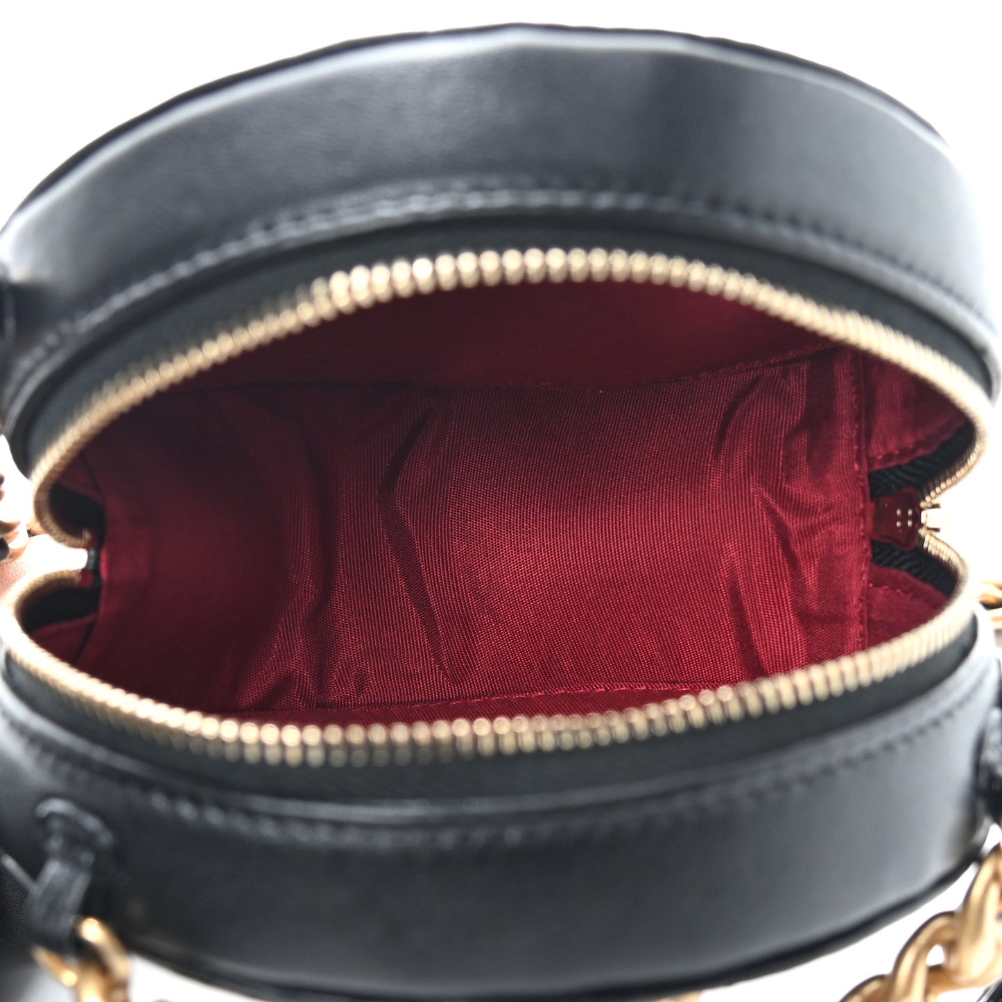 Lambskin Quilted Chanel 19 Round Clutch With Chain Black