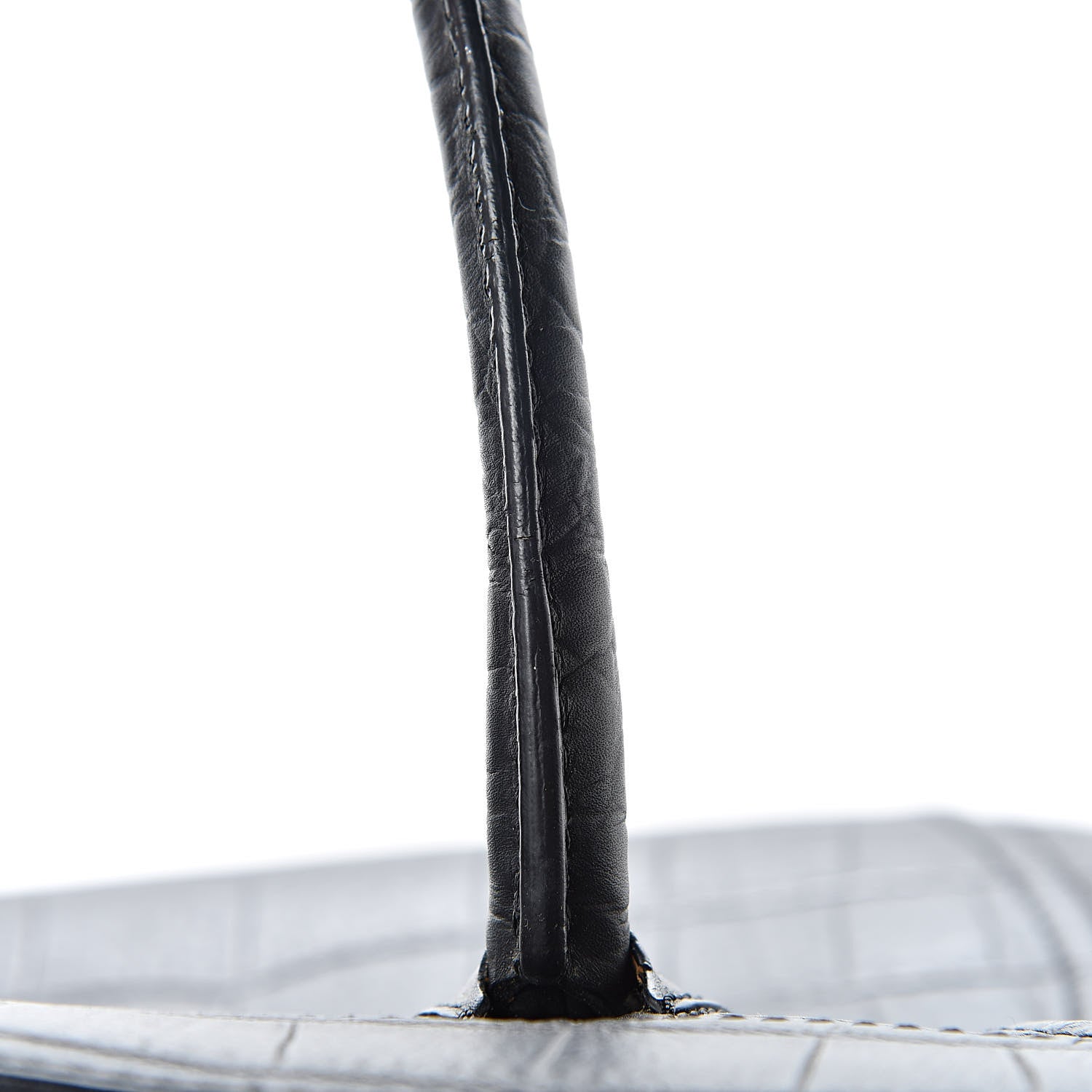 Celine Crocodile Embossed Calfskin Medium Phantom Luggage Black 15 of 15
