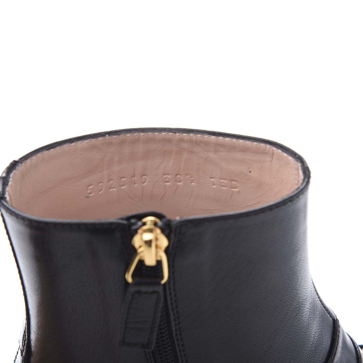 Goatskin Kitten Chain Horsebit Ankle Boots 38.5 Black