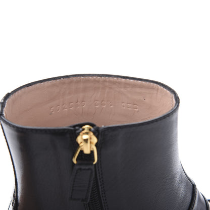 Gucci Goatskin Kitten Chain Horsebit Ankle Boots 38.5 Black 10 of 10