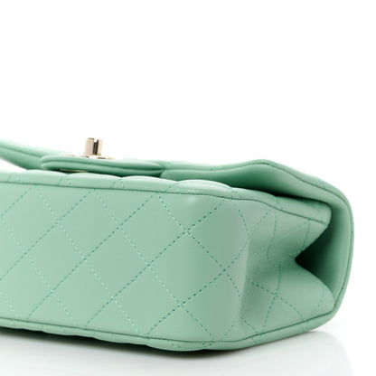 Chanel Lambskin Quilted Mini Top Handle Rectangular Flap Light Green 11 of 13