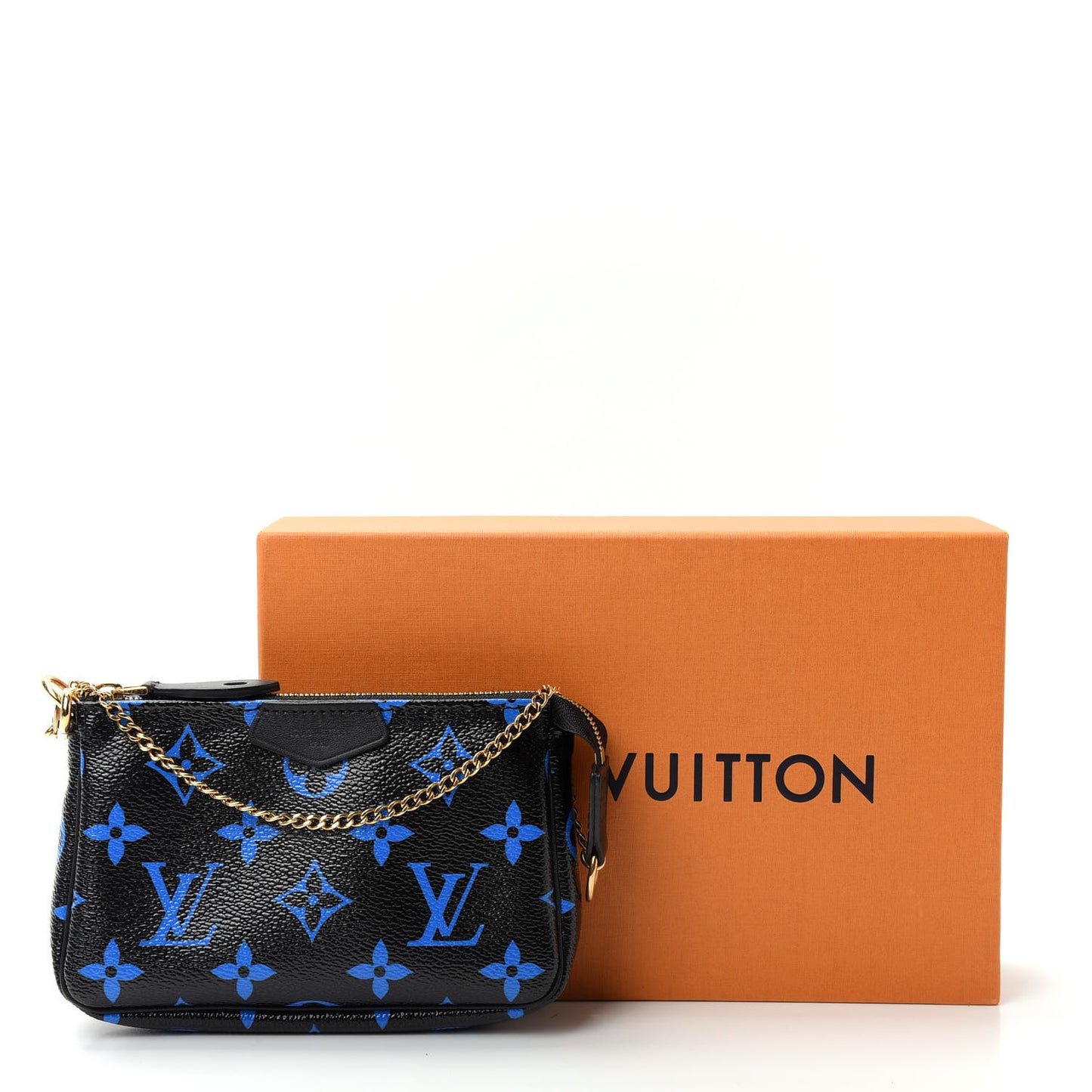 Colored Monogram Mini Pochette Accessories Blue Black