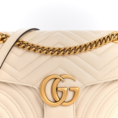 Gucci Calfskin Matelasse Small GG Marmont Shoulder Bag White 8 of 12