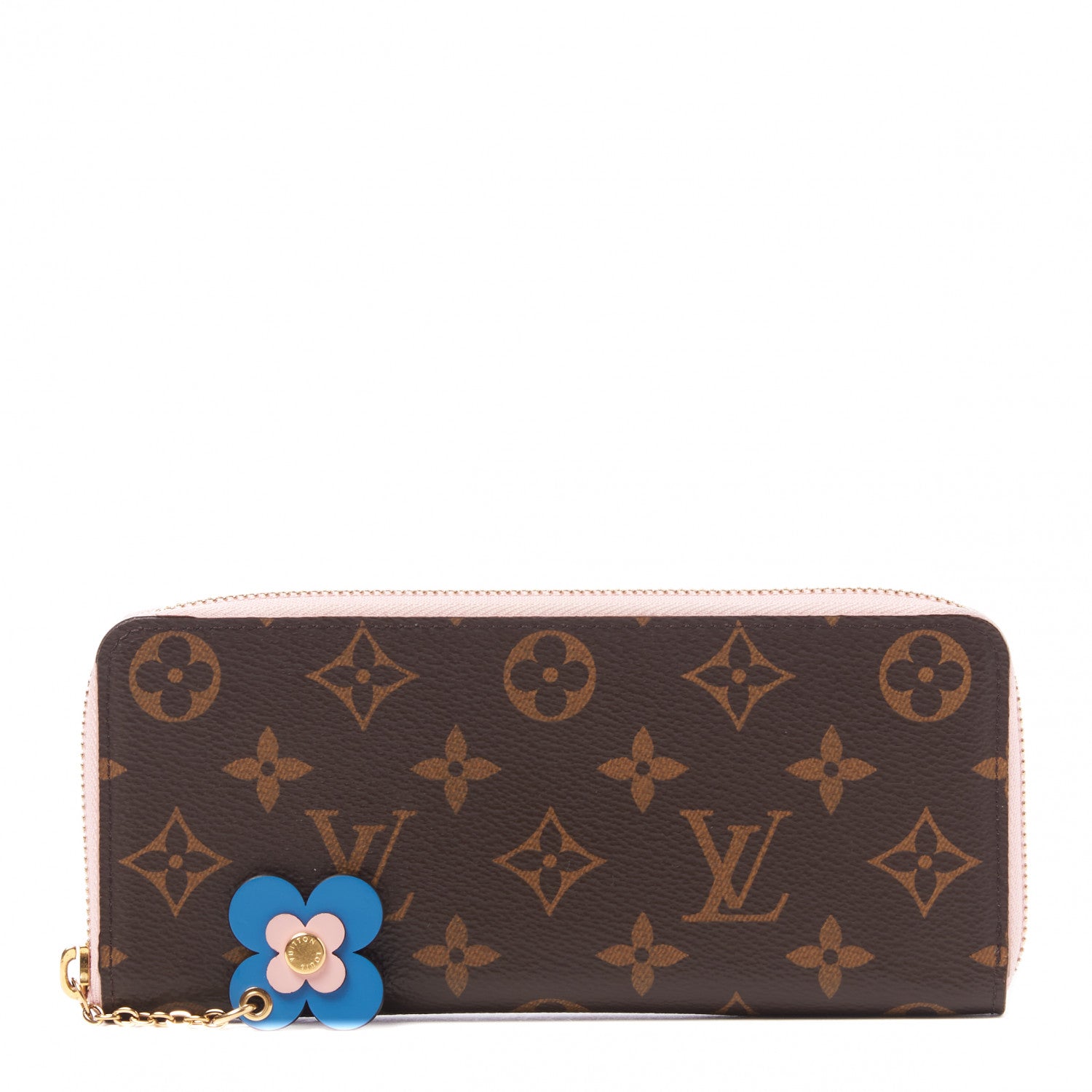 Louis Vuitton Monogram Blooming Flowers Clemence Wallet Rose Ballerine 1 of 8
