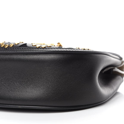 Chloe Calfskin Suede Studded Mini Drew Shoulder Bag Black 7 of 10
