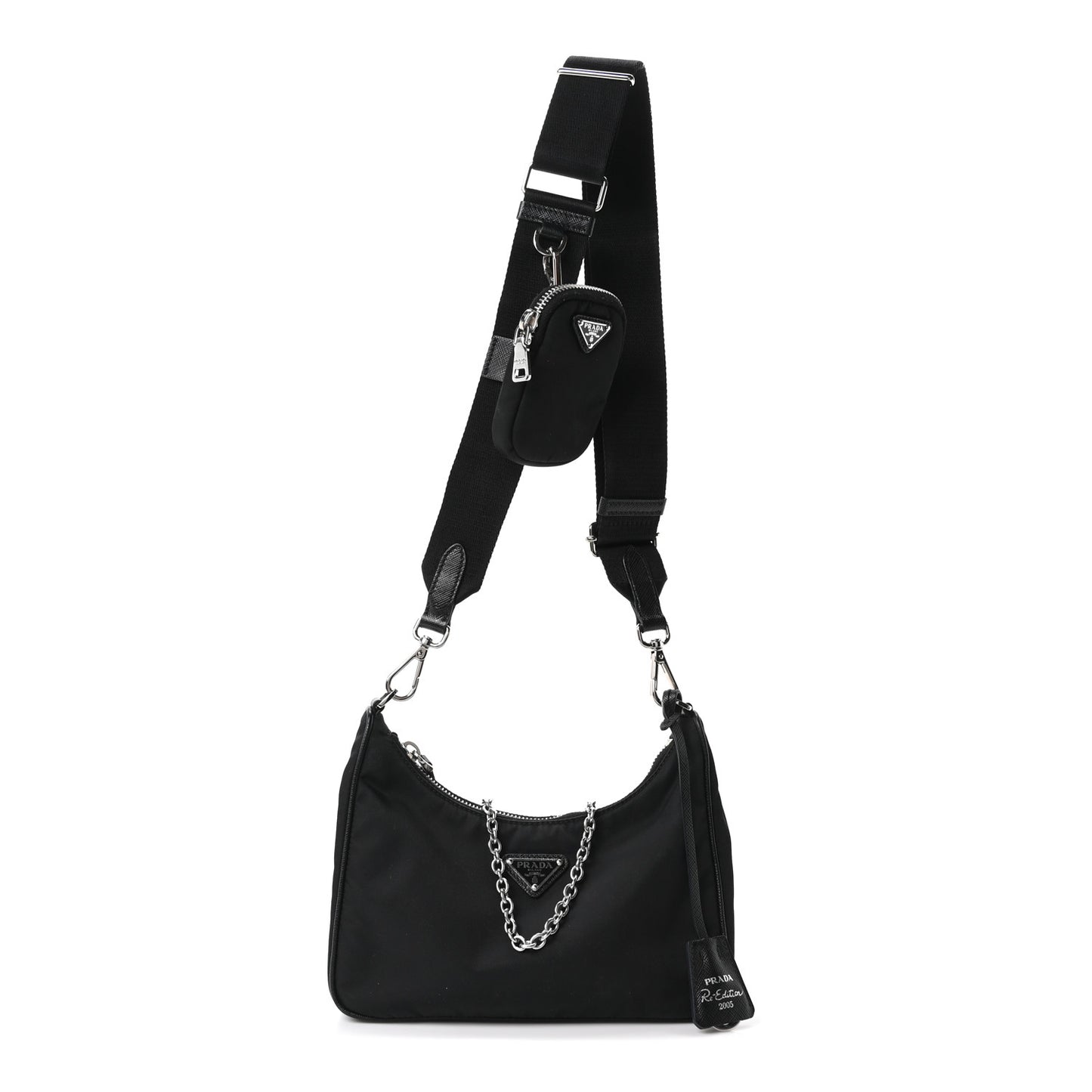 Re-Nylon Saffiano Re-Edition 2005 Shoulder Bag Black