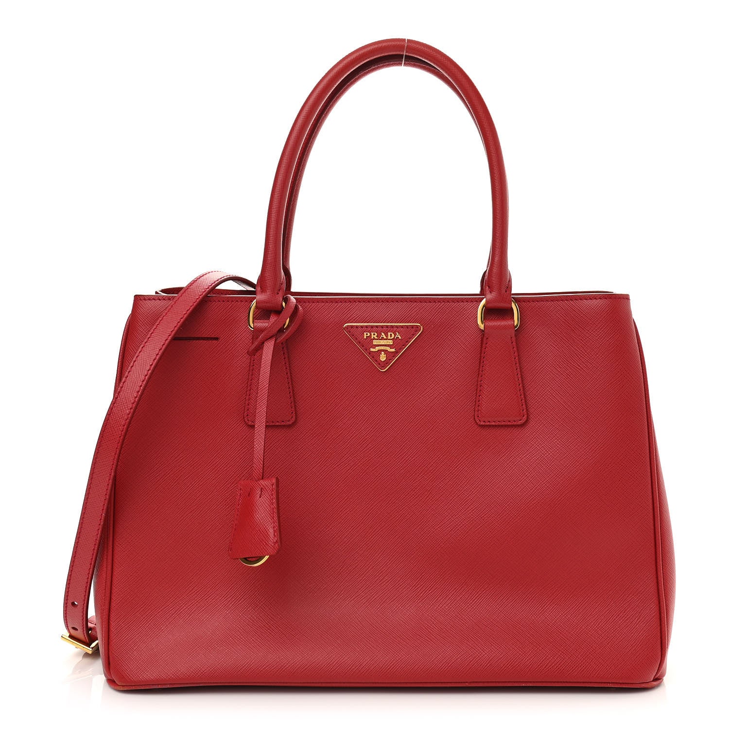 Prada Saffiano Lux Medium Tote Fuoco 1 of 19