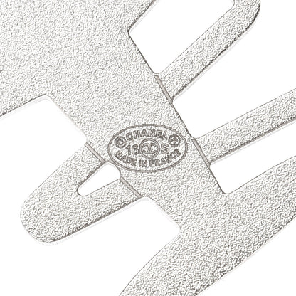 Chanel Crystal Metal CC Airplane Brooch Silver 4 of 4