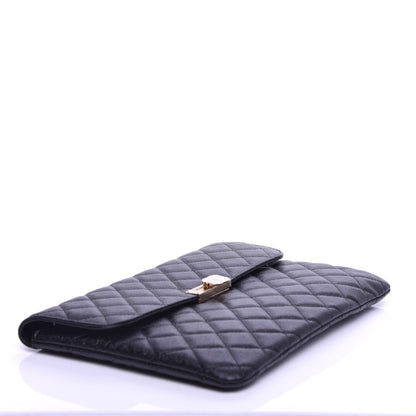 Chanel Caviar Quilted Medium Golden Class Pouch Black 4 of 8