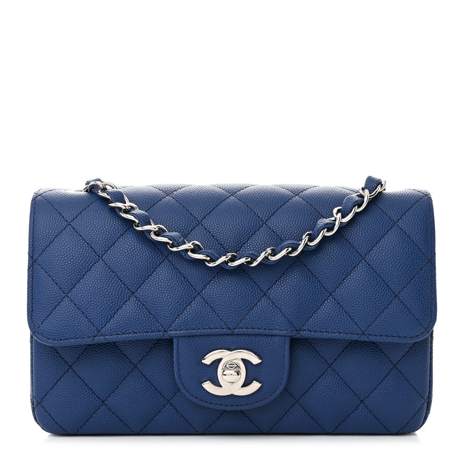 Chanel Caviar Quilted Mini Rectangular Flap Blue 1 of 11