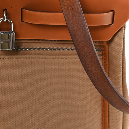 Hermes Military Toile Vache Hunter Herbag Zip Retourne 31 PM Chai Fauve 13 of 13