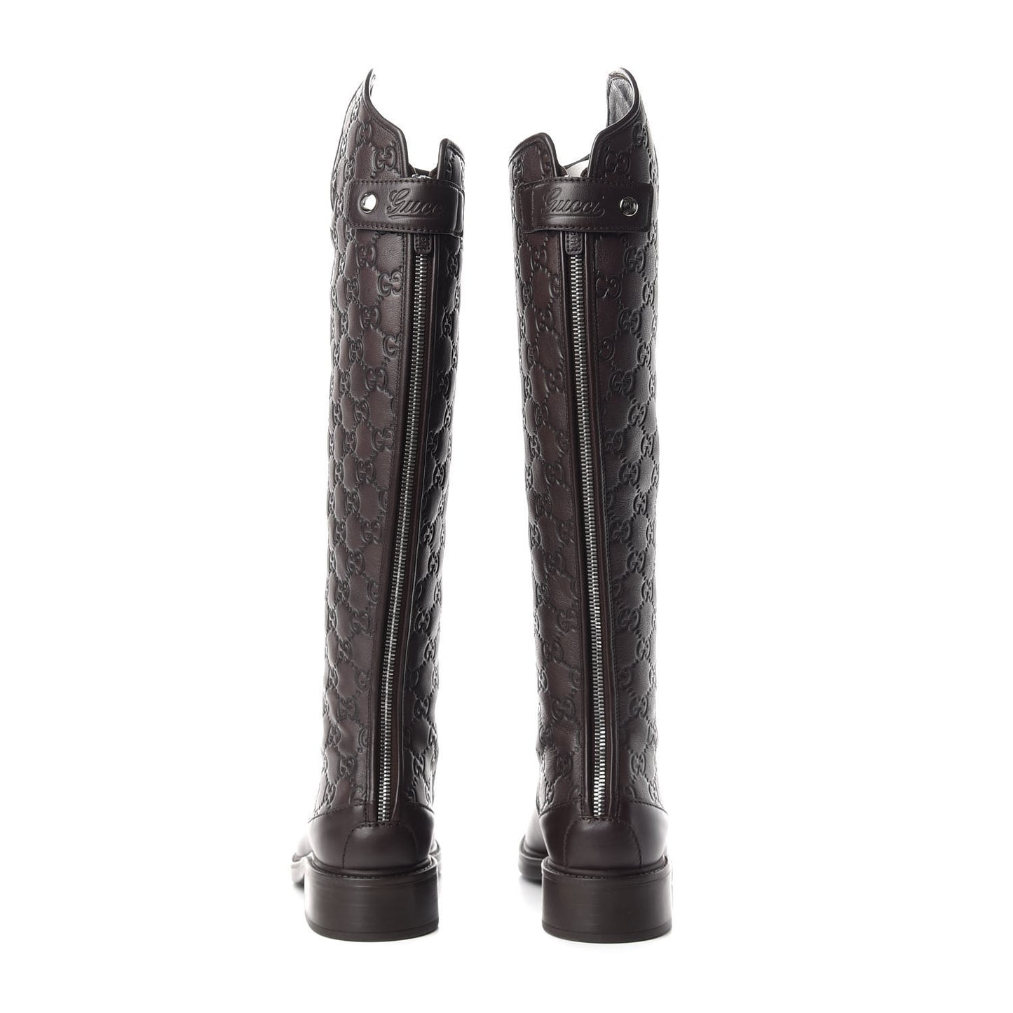 Guccissima Calfskin Miro Soft Knee High Riding Boots 36 Chocolate