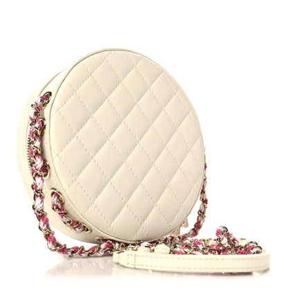 Chanel Lambskin Coco Lifesaver Round Bag Pink White 3 of 11