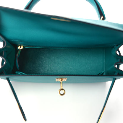 Hermes Epsom Kelly Sellier 25 Bleu Paon 6 of 37