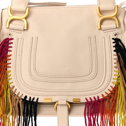Chloe Calfskin Small Fringe Marcie Satchel Nude Multicolor 8 of 12
