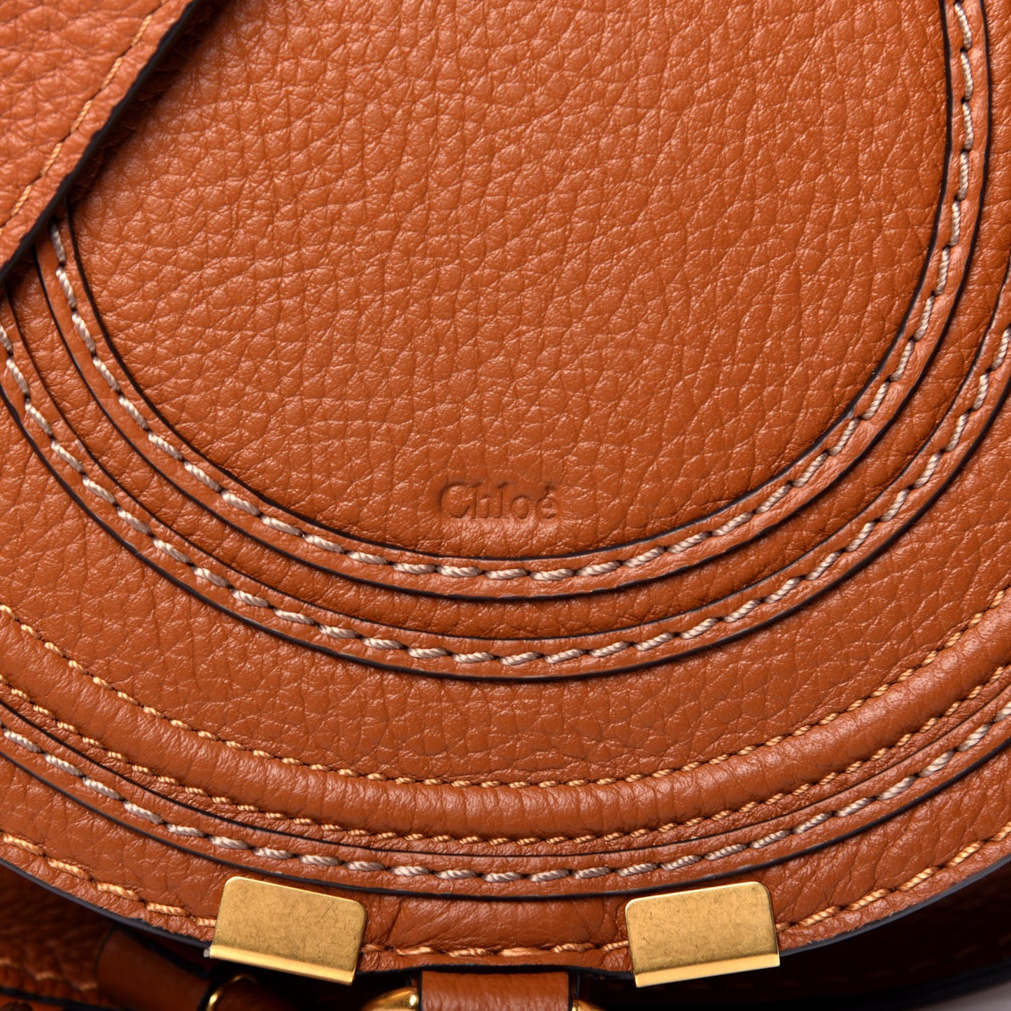 Calfskin Mini Marcie Round Crossbody Bag Tan
