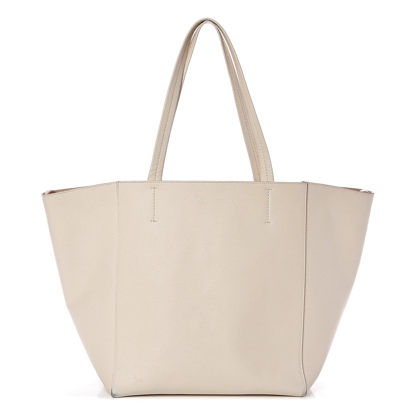 Grained Calfskin Medium Horizontal Cabas Phantom White