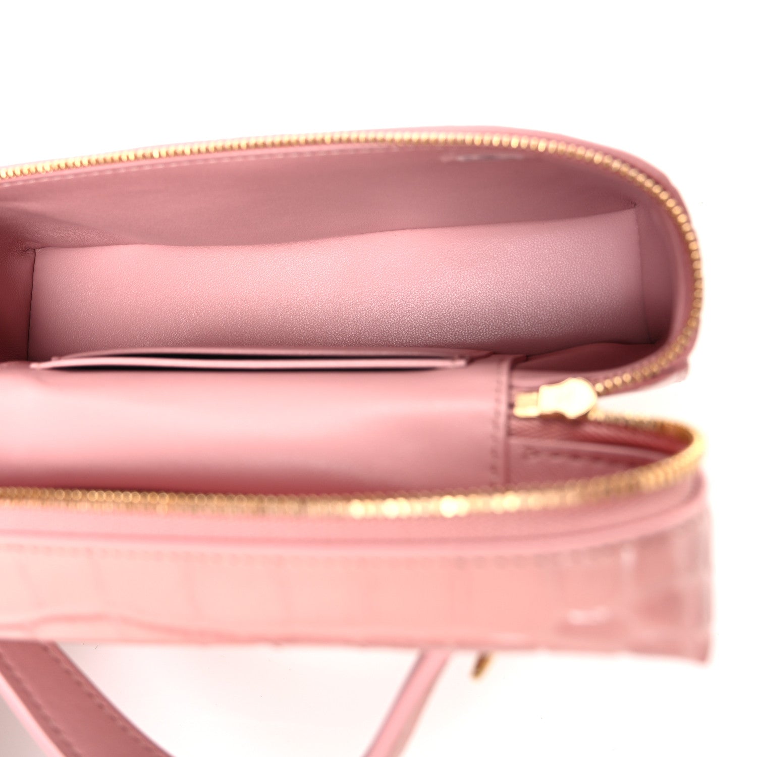 Chanel Calfskin Crocodile Embossed Crococo Exoticoco Vanity With Chain Light Pink 5 of 11