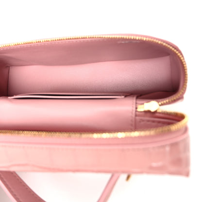 Chanel Calfskin Crocodile Embossed Crococo Exoticoco Vanity With Chain Light Pink 5 of 11