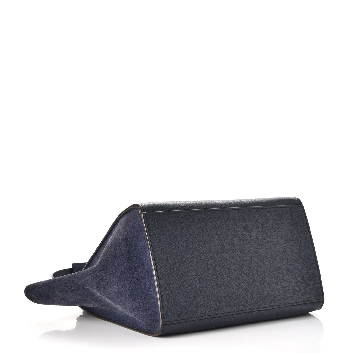 Drummed Calfskin Suede Medium Trapeze Navy