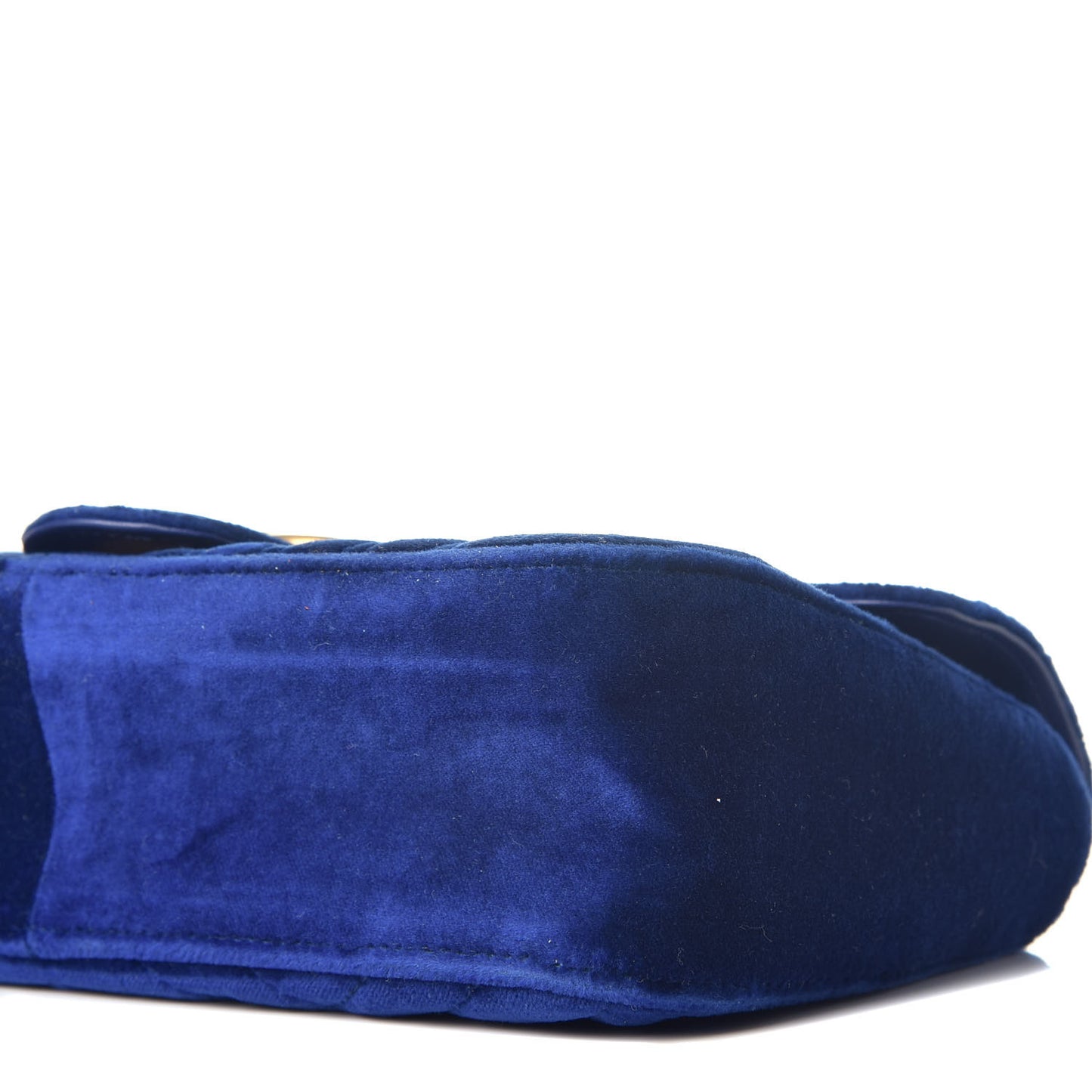 Velvet Matelasse Small GG Marmont Shoulder Bag Cobalt Blue