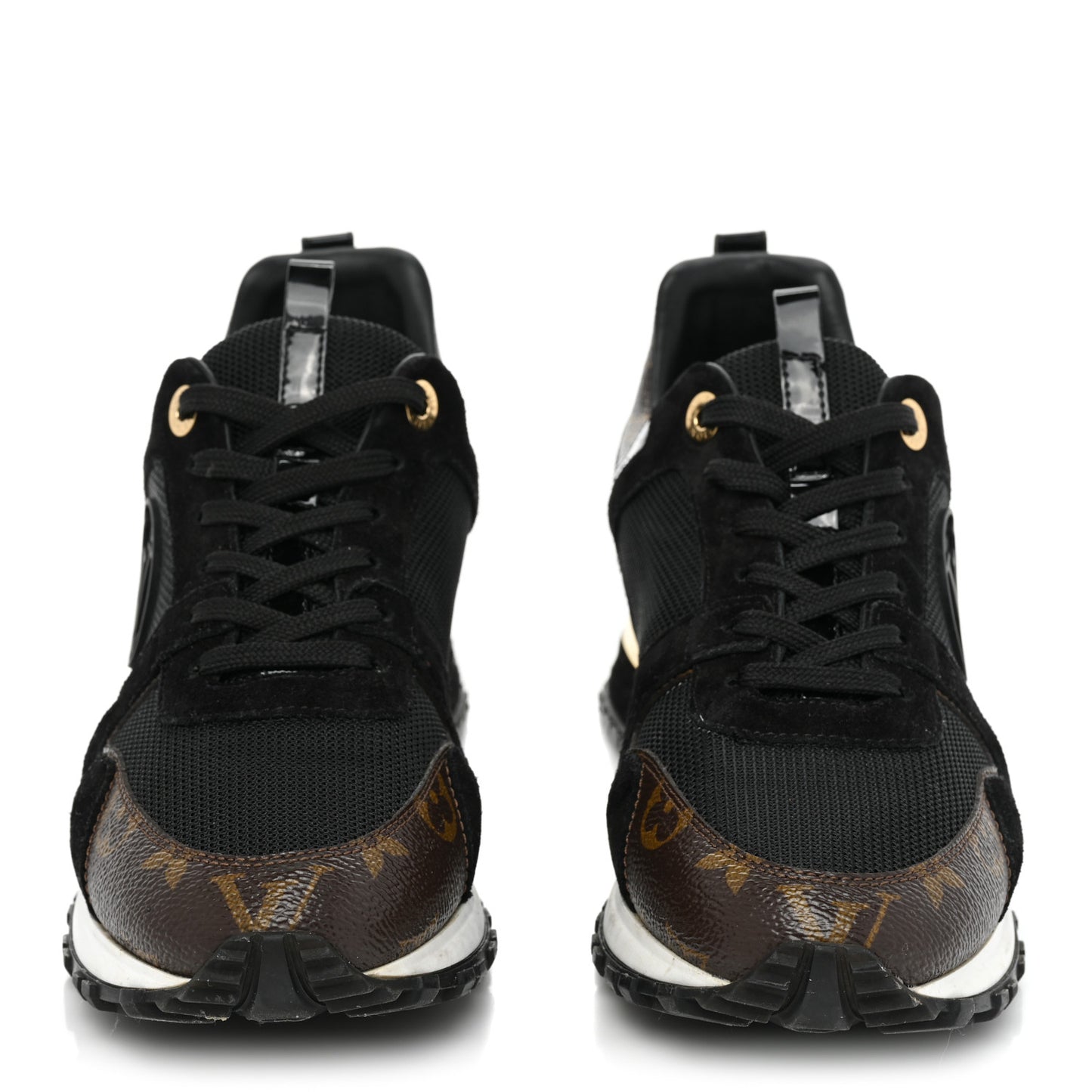 Suede Monogram Run Away Sneakers 38 Black