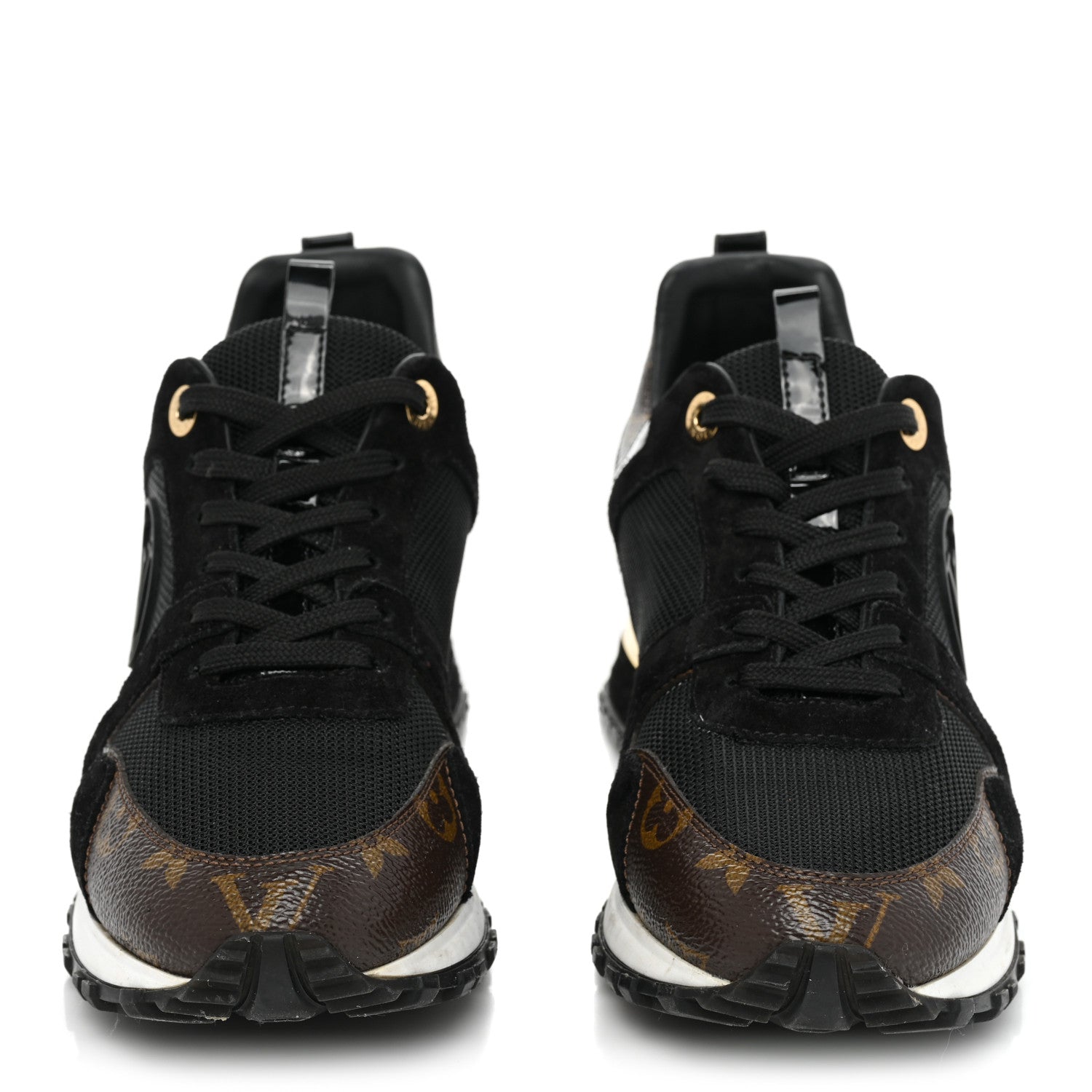 Louis Vuitton Suede Monogram Run Away Sneakers 38 Black 2 of 16