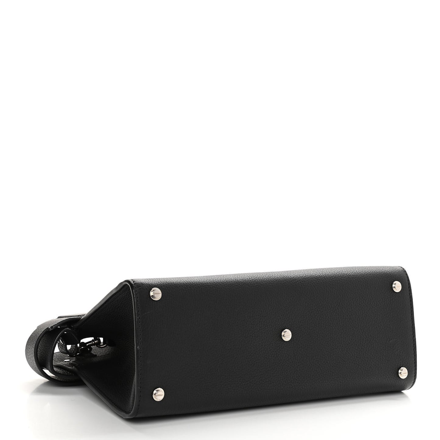 Grained Calfskin Small Horizon Satchel Black