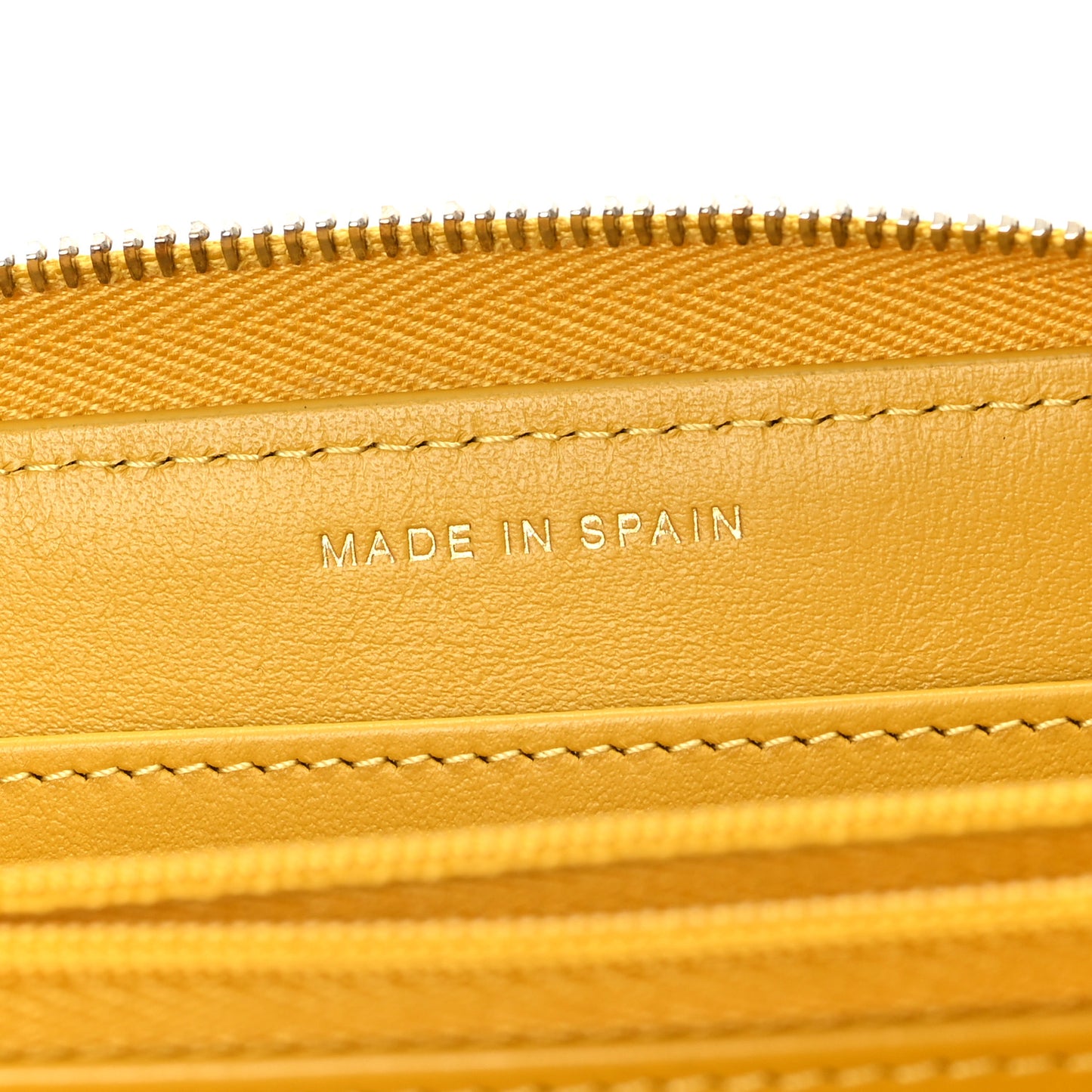 Caviar Quilted Large Gusset Zip Around Wallet Yellow