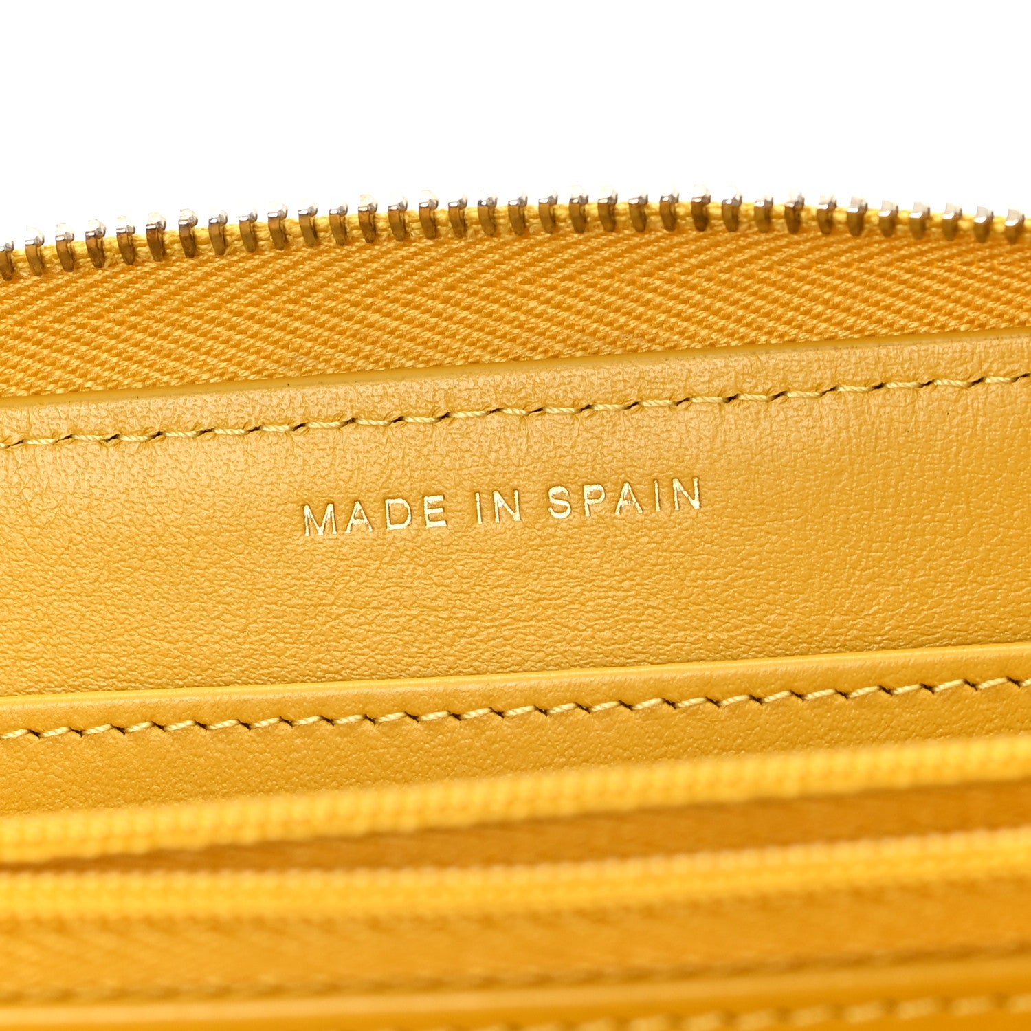 Chanel Caviar Quilted Large Gusset Zip Around Wallet Yellow 7 of 8