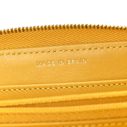 Chanel Caviar Quilted Large Gusset Zip Around Wallet Yellow 7 of 8