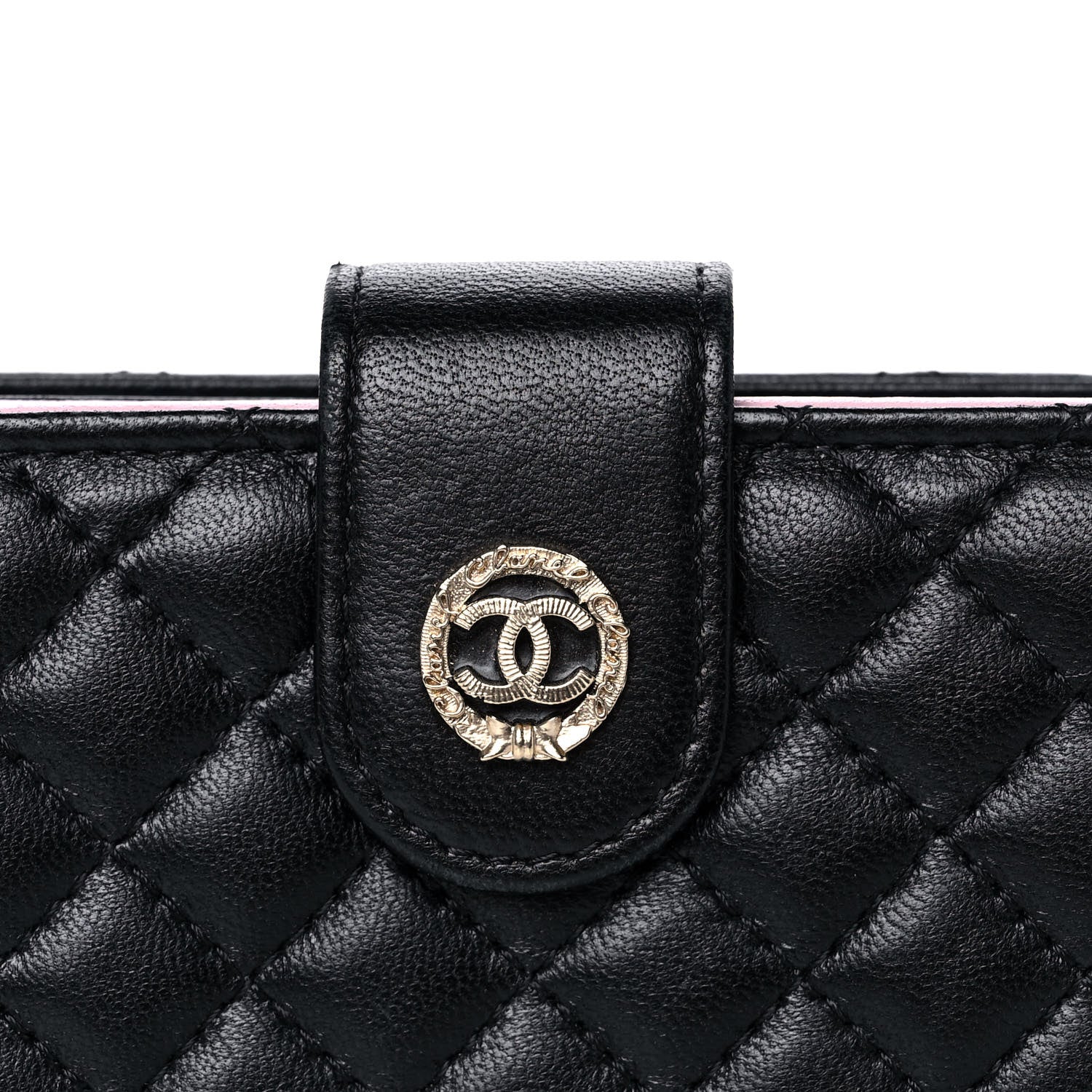 Chanel Lambskin Micro Quilted Double Wallet Black 9 of 11
