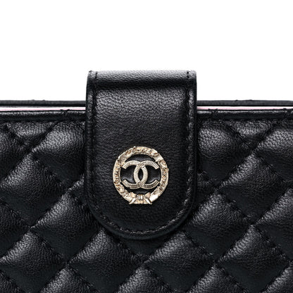 Chanel Lambskin Micro Quilted Double Wallet Black 9 of 11