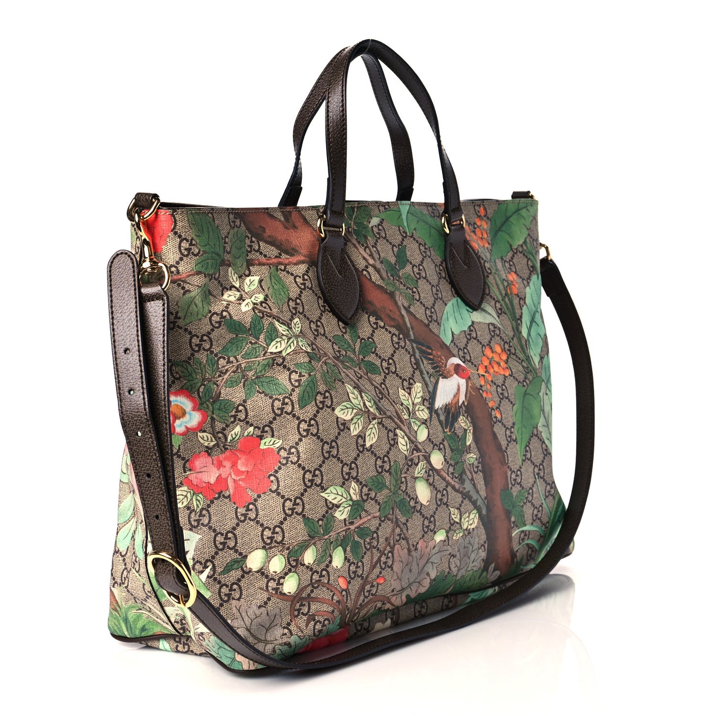 Soft GG Supreme Monogram Tian Medium Crossbody Tote Beige Multicolor New Acero