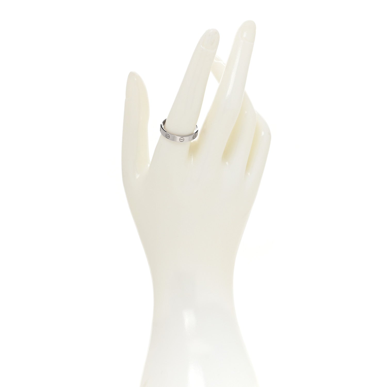 Cartier 18K White Gold 3.5mm LOVE Wedding Band Ring 61 9.5 2 of 4