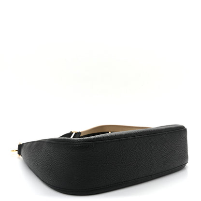 Prada Vitello Daino Soft Large Zippered Messenger Hobo Black 4 of 11