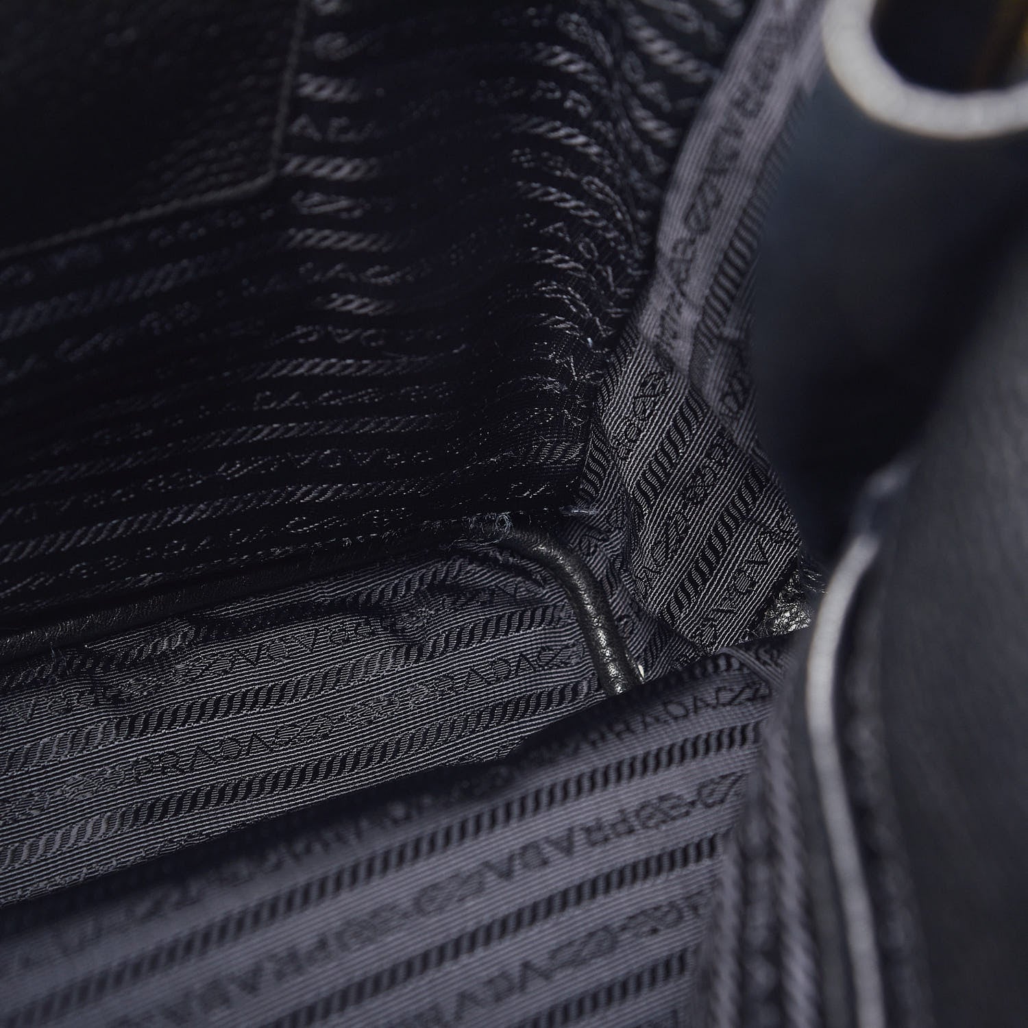 Prada Vitello Daino Side Zip Tote Black 11 of 11