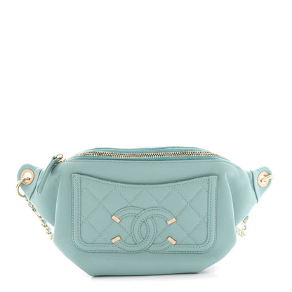 Chanel Caviar Quilted Filigree Waist Bag Light Blue 1 of 10