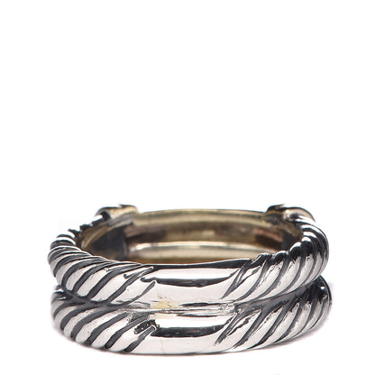 David Yurman Sterling Silver 14K Yellow Gold Cable Band Ring 50 5.25 4 of 6