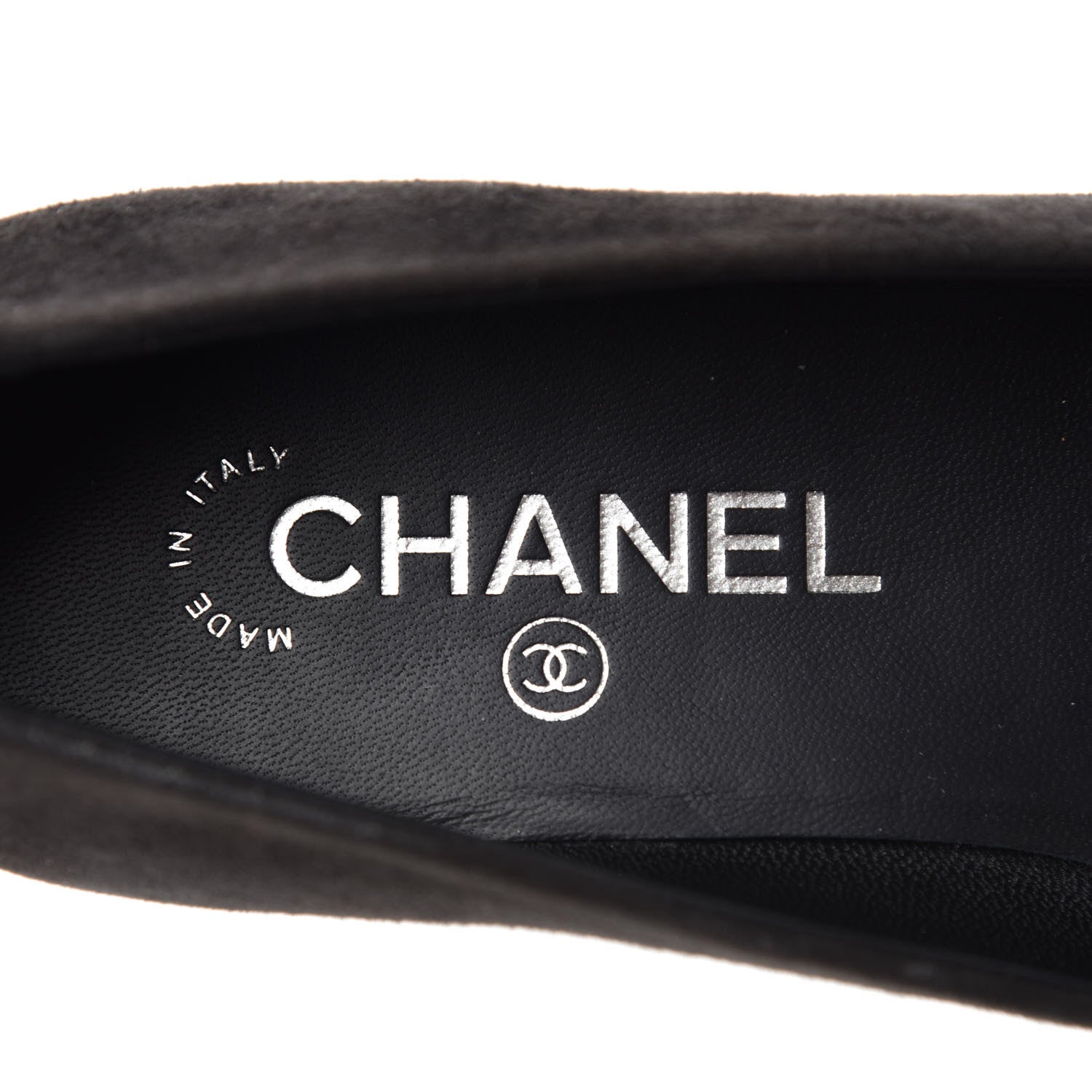 Chanel Suede Lambskin Quilted Pearl CC Cap Toe Ballerina Flats 36.5 Black 7 of 9