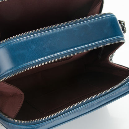 Chanel Glazed Calfskin Small Coco Boy Camera Case Blue 5 of 7