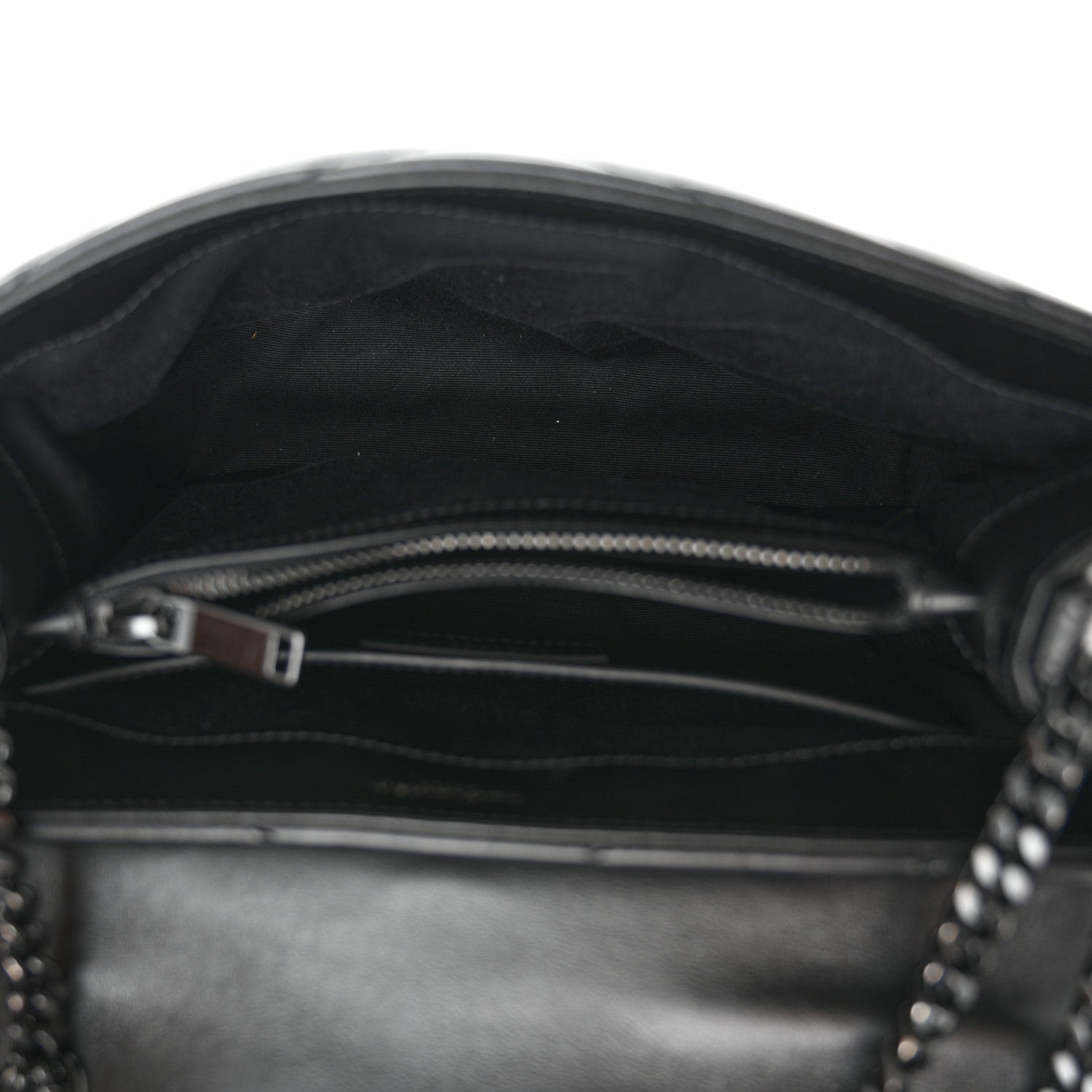 Saint Laurent Calfskin Y Quilted Monogram Monochrome Small Loulou Chain Satchel Black 5 of 10