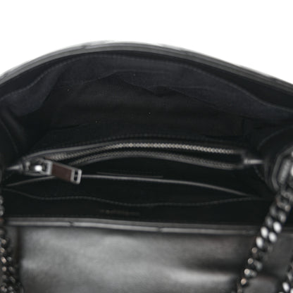 Saint Laurent Calfskin Y Quilted Monogram Monochrome Small Loulou Chain Satchel Black 5 of 10