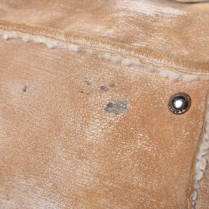Prada Shearling Flap Shoulder Bag Beige 12 of 12