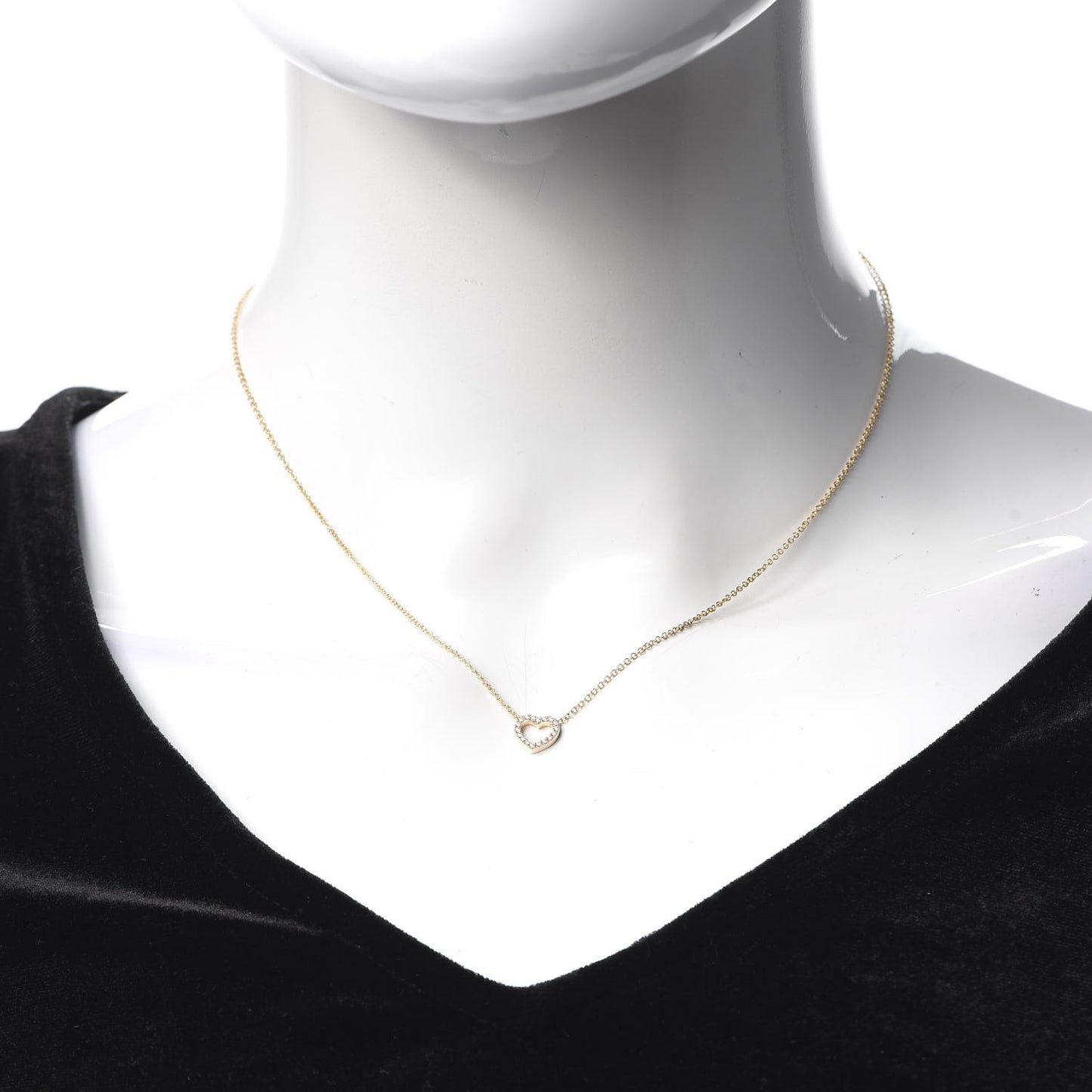 18K Rose Gold Diamond Metro Heart Pendant Necklace