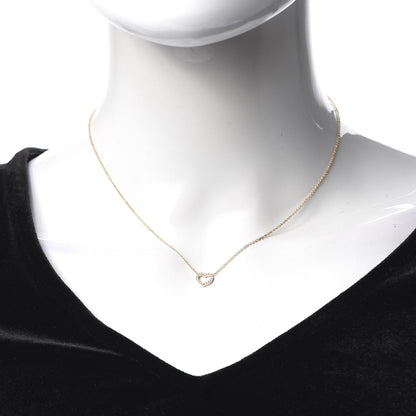 Tiffany 18K Rose Gold Diamond Metro Heart Pendant Necklace 2 of 5